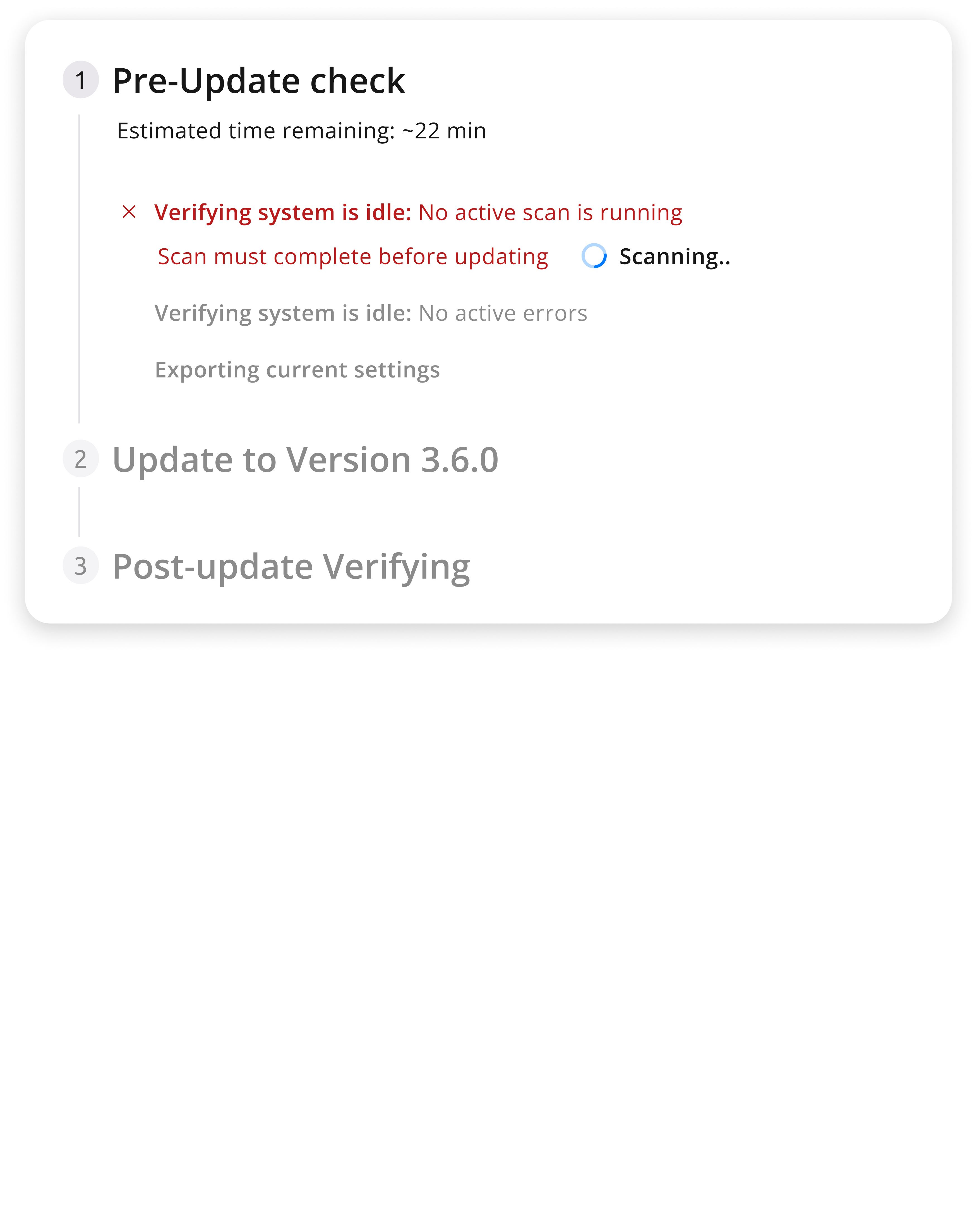 Failed state: pre-check error detected