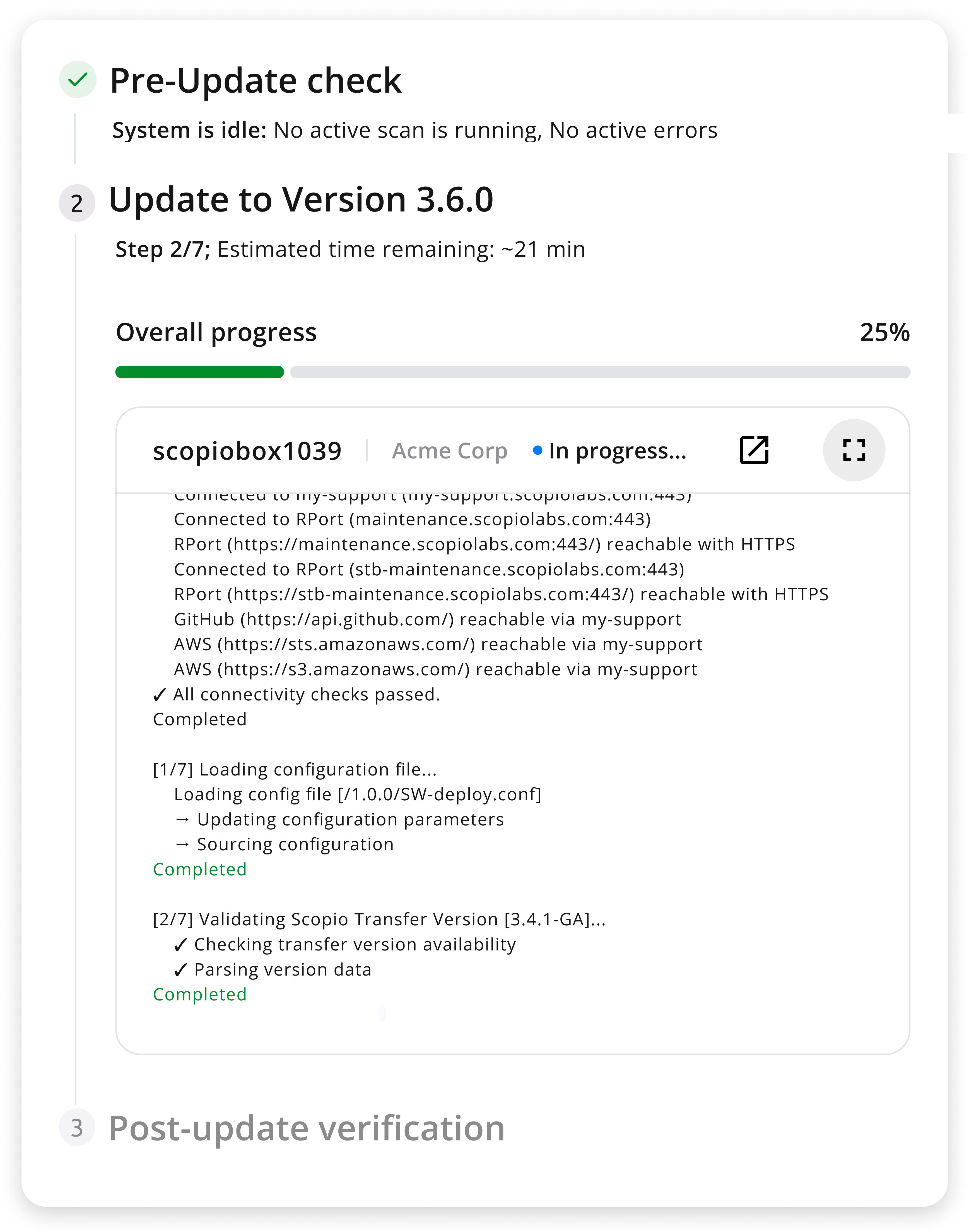 Updating state: download and install in progress